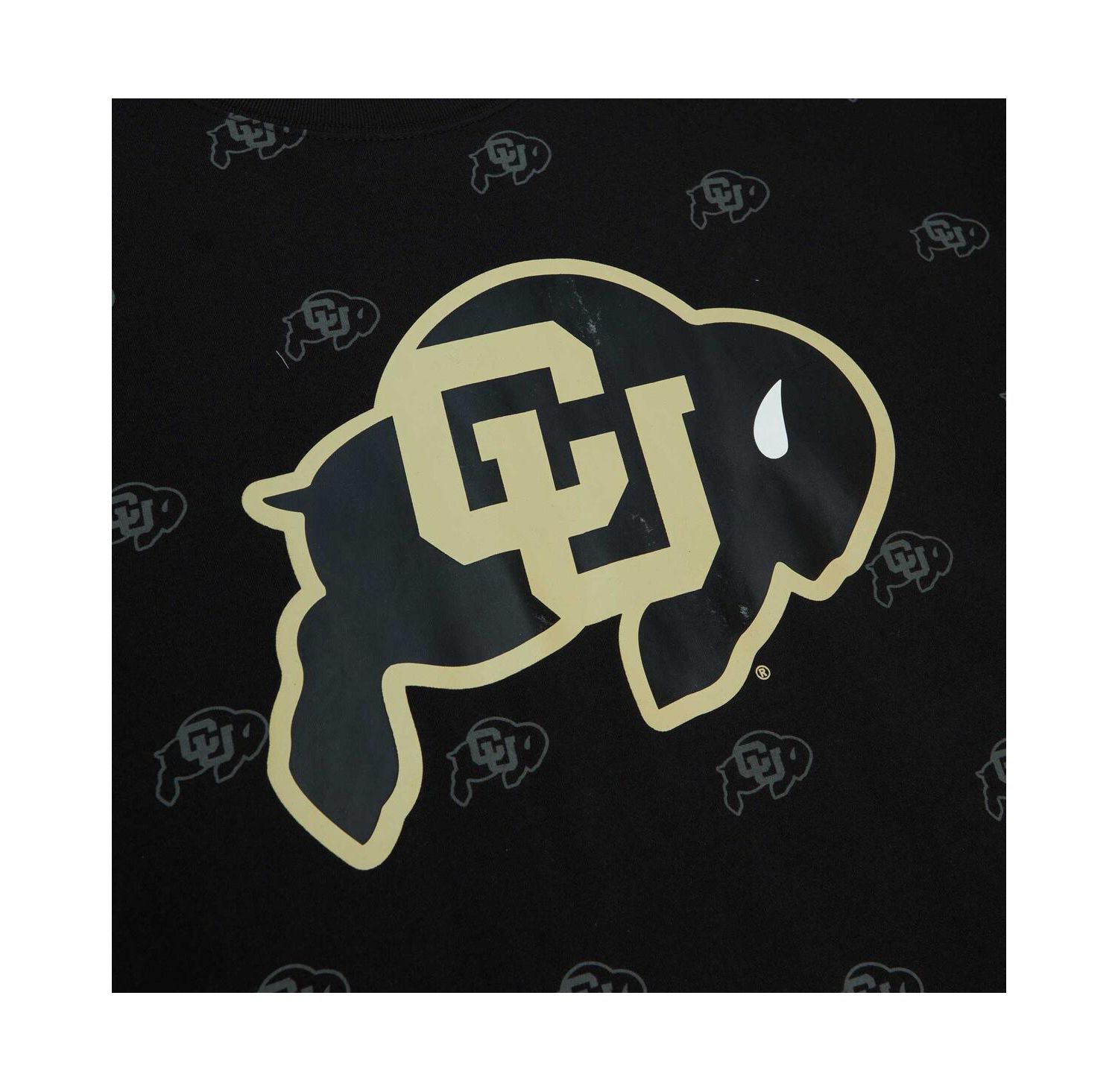 Men's Black Colorado Buffaloes Allover Print T-shirt