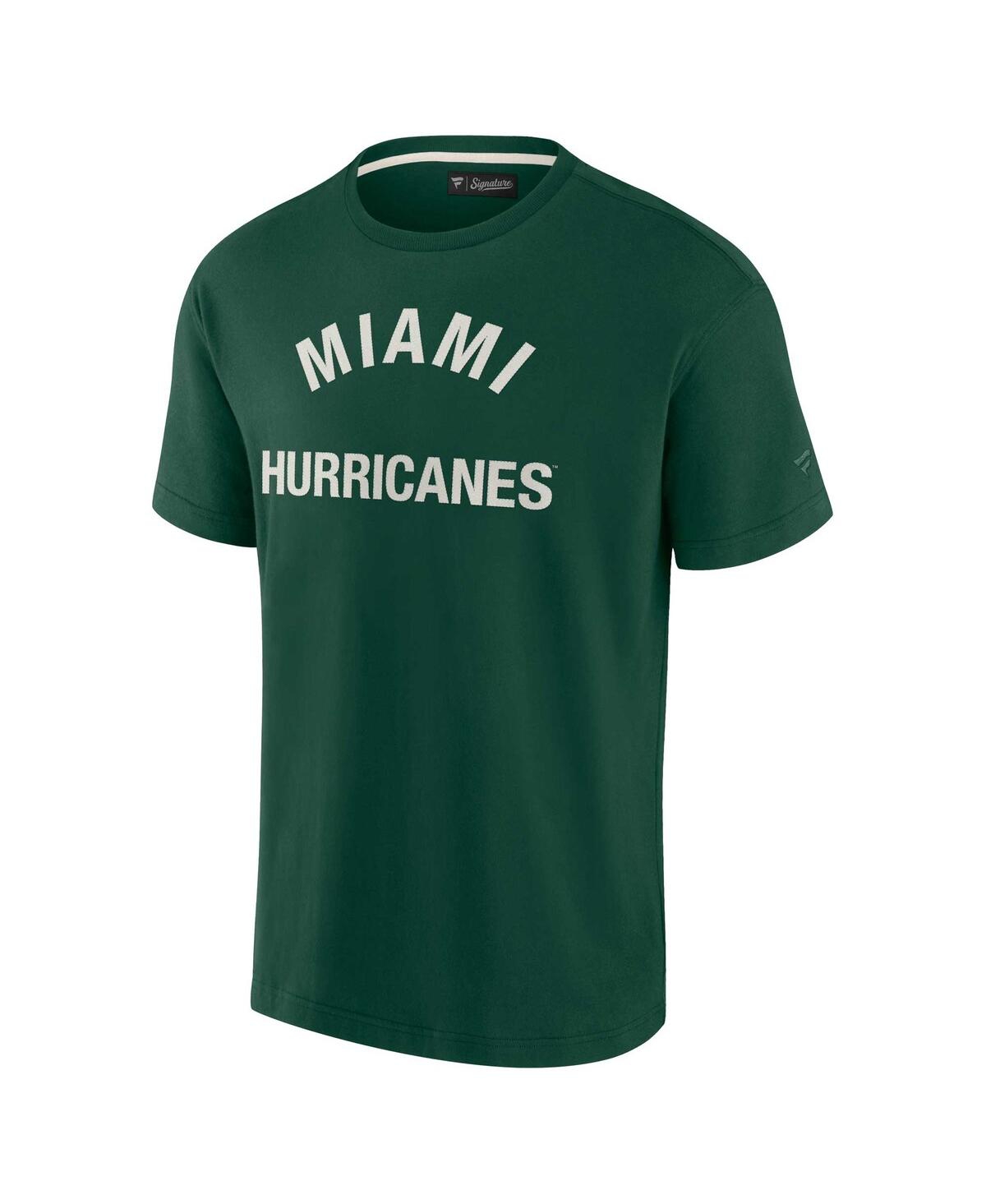 Shop Fanatics Signature Men's And Women's  Green Miami Hurricanes Super Soft Short Sleeve T-shirt