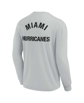 Men's and Women's Gray Miami Hurricanes Super Soft Long Sleeve T-shirt