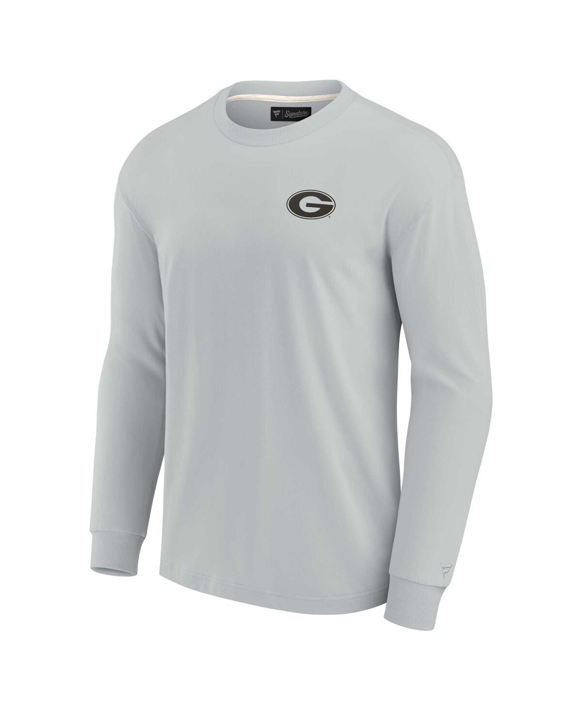 Fanatics Signature Unisex  Gray Georgia Bulldogs Super Soft Long Sleeve T-shirt In Gray