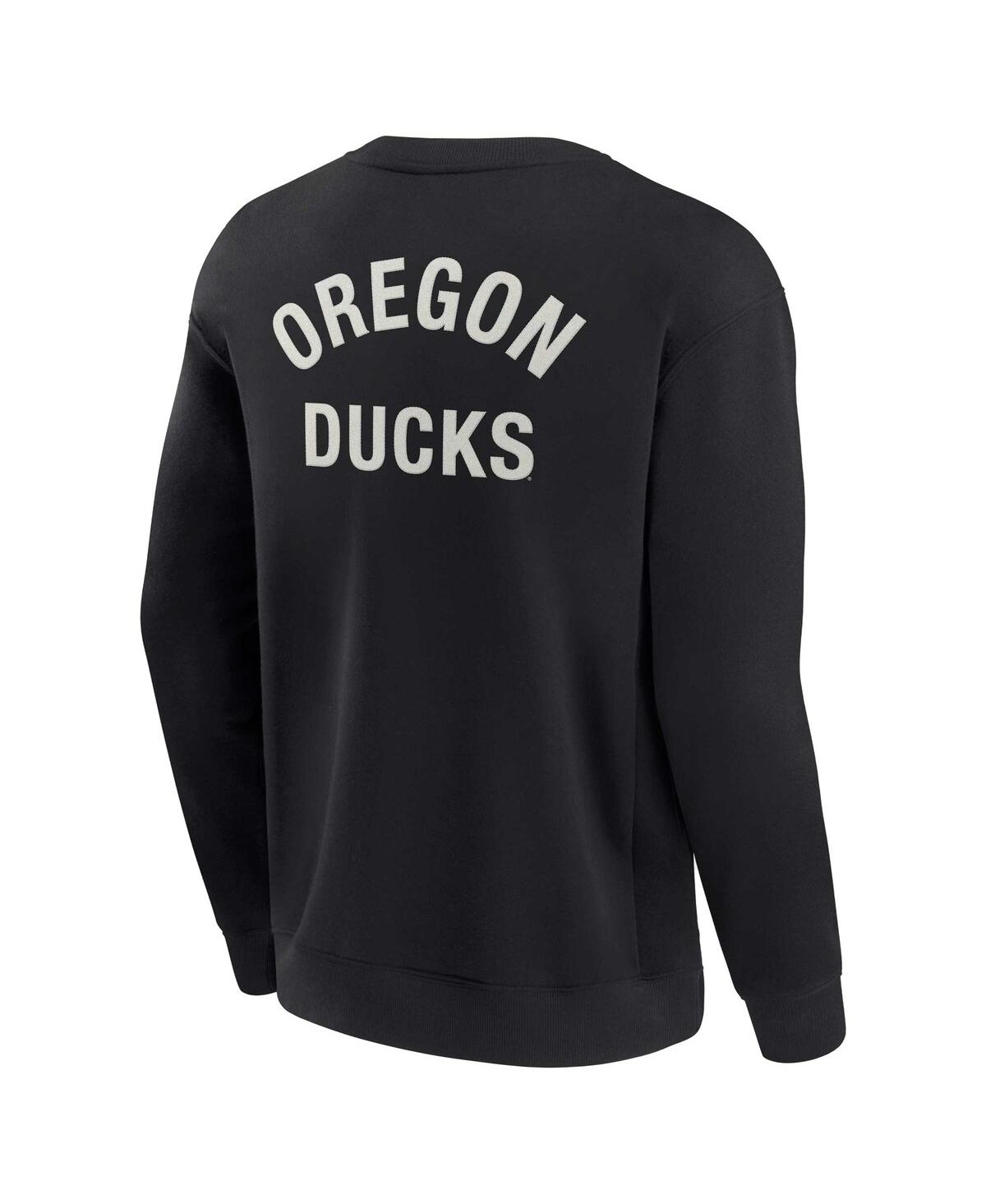 Men's and Women's Fanatics SignatureOregon Ducks Super Soft Pullover Crew Sweatshirt - Black