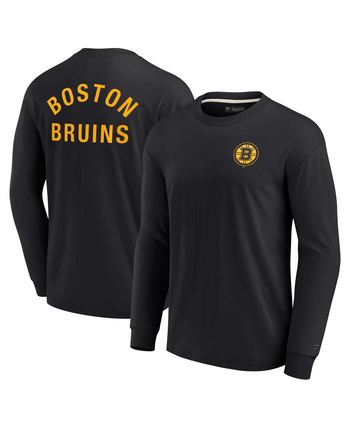 Fanatics Signature Men's And Women's  Black Boston Bruins Super Soft Long Sleeve T-shirt