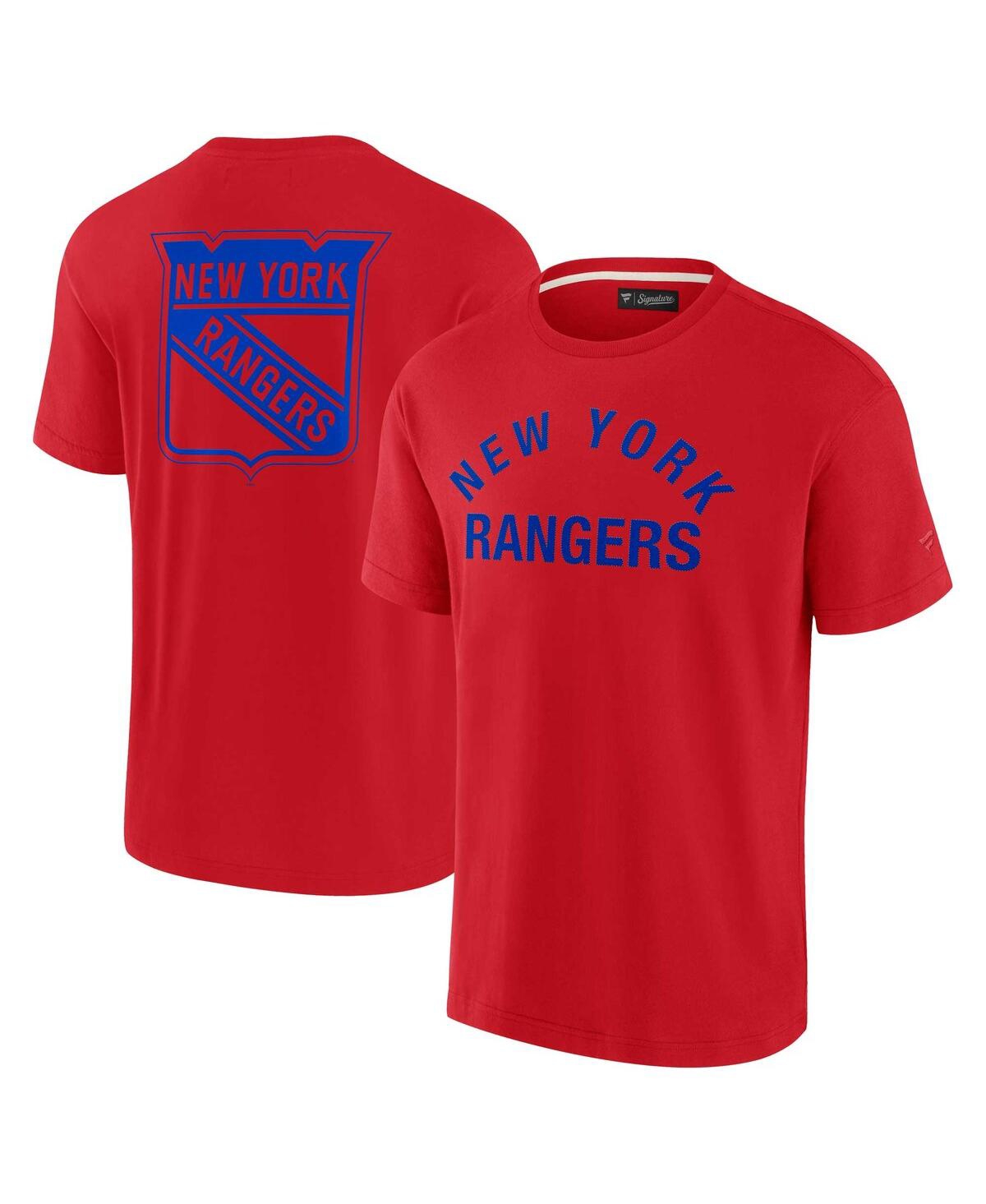 Shop Fanatics Signature Men's And Women's  Red New York Rangers Super Soft Short Sleeve T-shirt