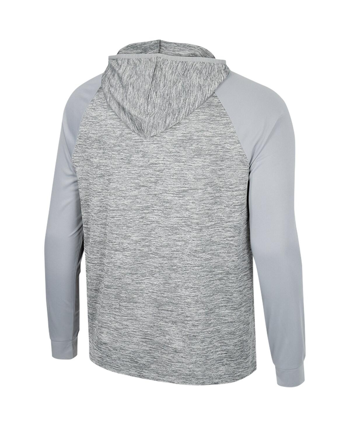 Colosseum Men's  Gray Florida State Seminoles Cybernetic Raglan Quarter-zip Hooded Top In Gray