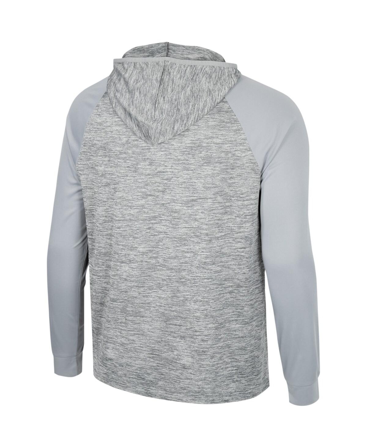 Colosseum Men's  Gray Montana Grizzlies Cybernetic Raglan Quarter-zip Hooded Top In Gray