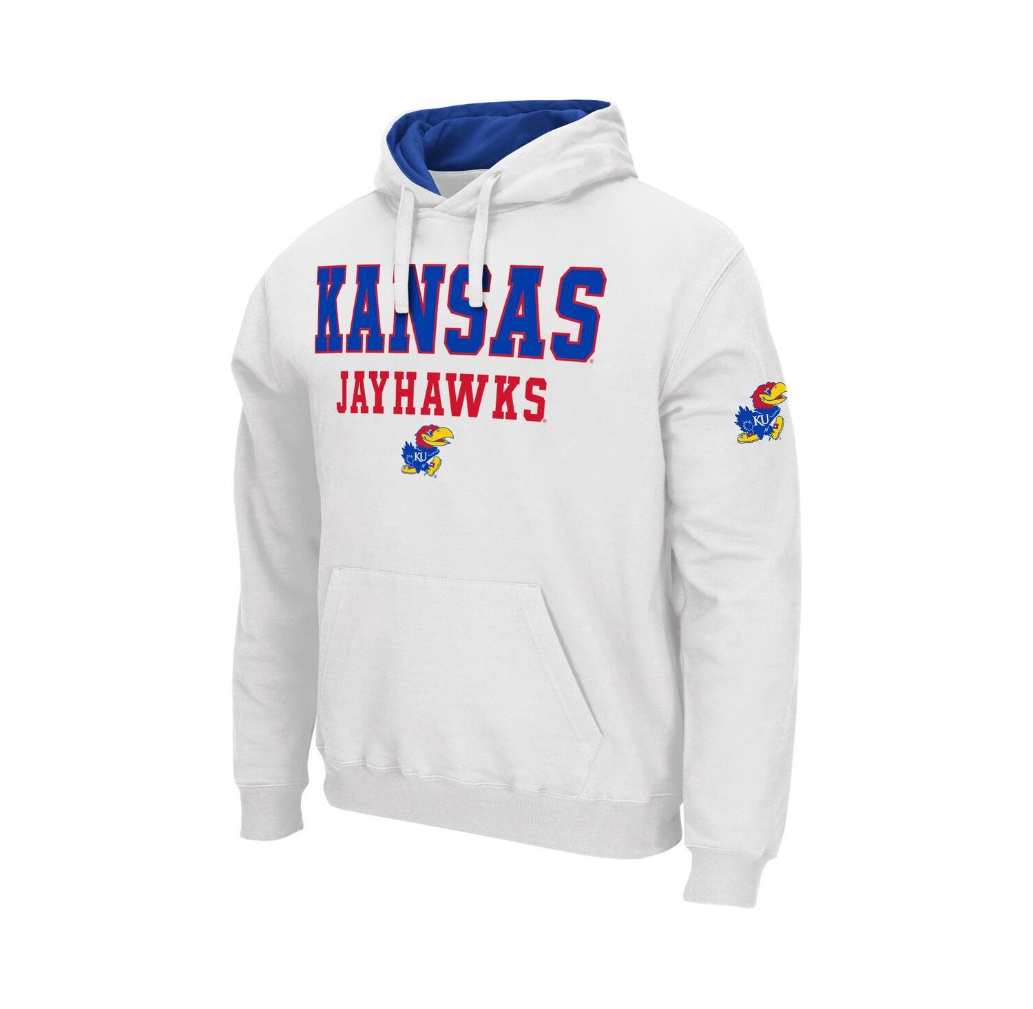 Men's White Kansas Jayhawks Sunrise Pullover Hoodie