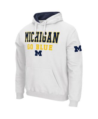 Men's White Michigan Wolverines Sunrise Pullover Hoodie