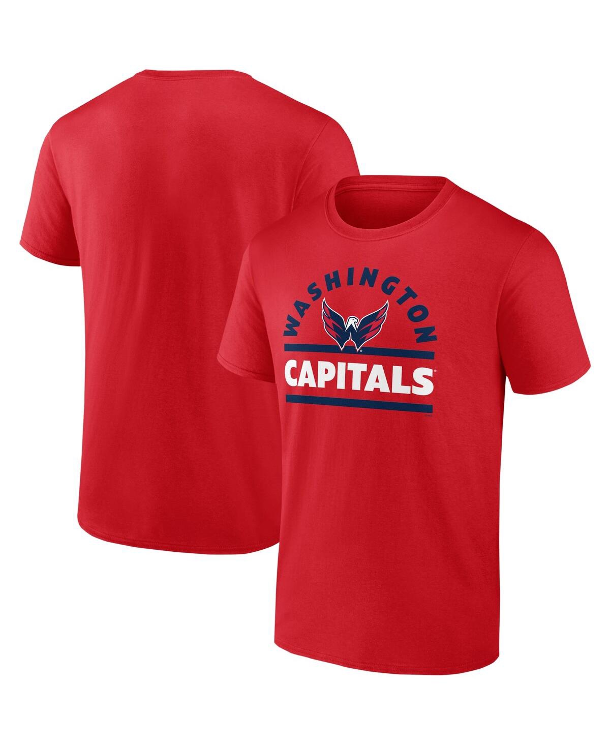 Shop Fanatics Men's  Red Washington Capitals Goaltender Combo T-shirt