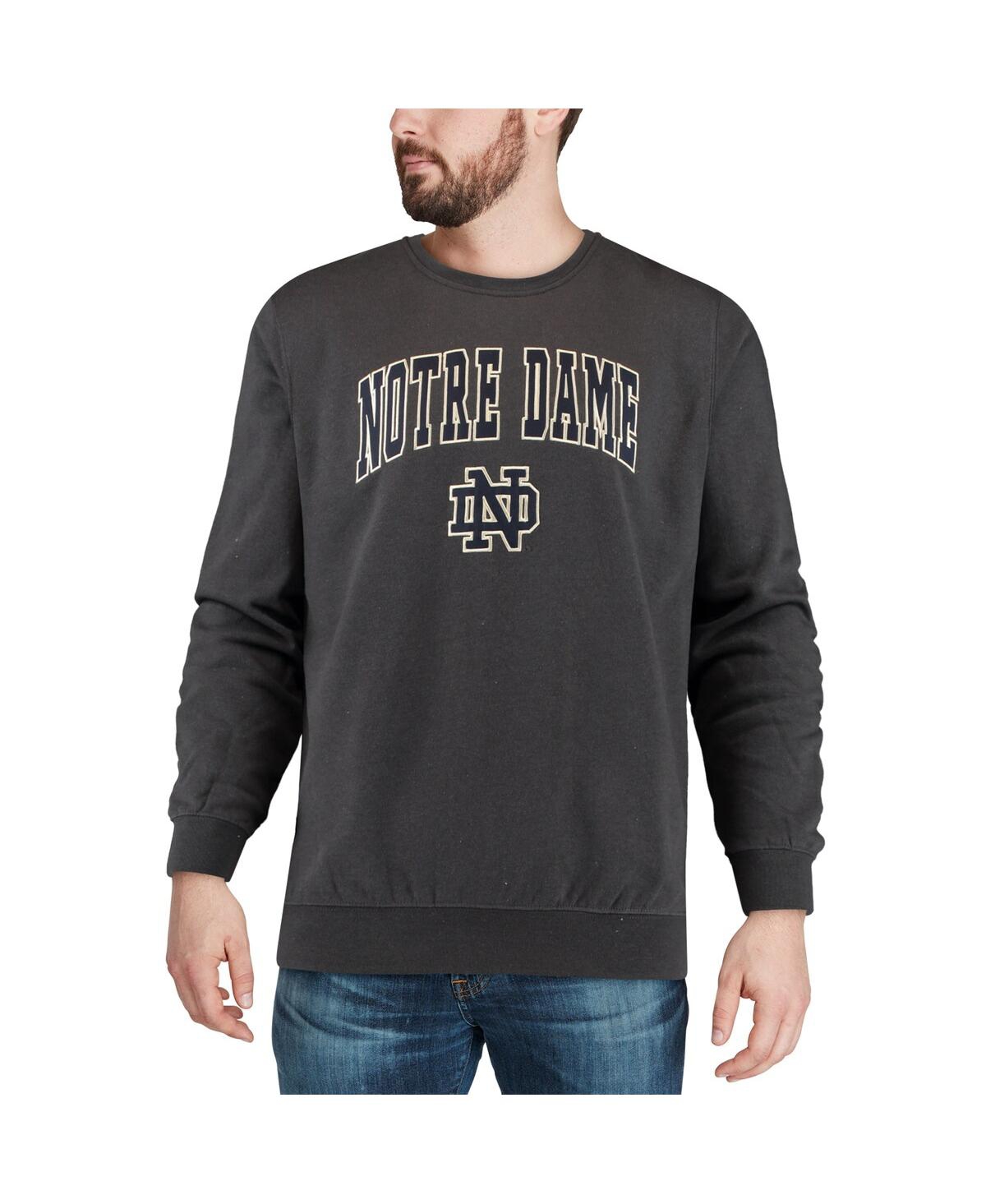 Shop Colosseum Men's  Charcoal Notre Dame Fighting Irish Arch & Logo Crew Neck Sweatshirt