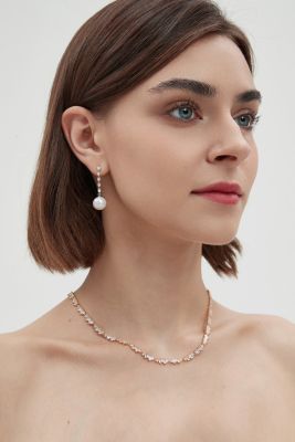 Electra Riviere Freshwater Pearl Drop Earrings