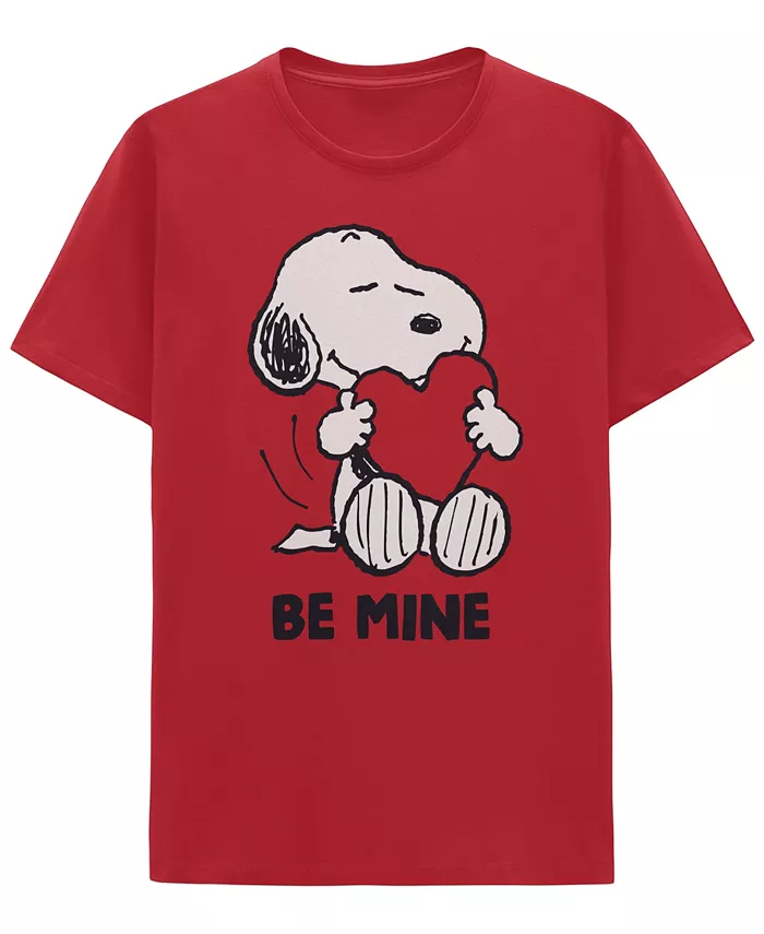 Peanuts Men's Short Sleeve T-shirt, Valentine Gifts for Him, happy vday