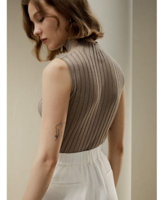 Women's Silk-Cashmere Blend Knit Top for Women