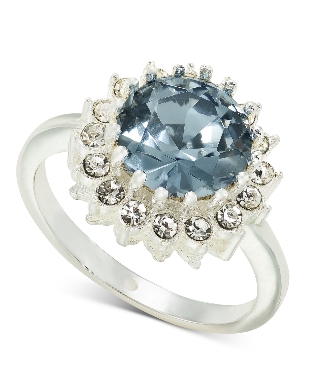 Charter Club Silver-tone Pave & Blue Crystal Halo Ring, Created For Macy's