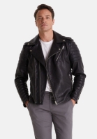 Men's Leather Jacket, Black - Black