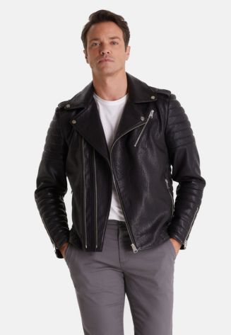 Furniq UK Men's Biker Jacket, Black Macy's