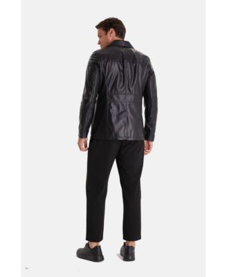 Men's Genuine Leather Jacket, Black