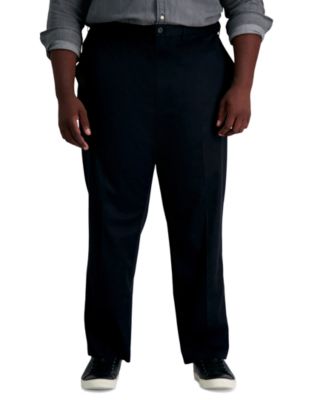Men's Big & Tall Premium No Iron Khaki Classic Fit Flat Front Hidden Expandable Waistband Pants