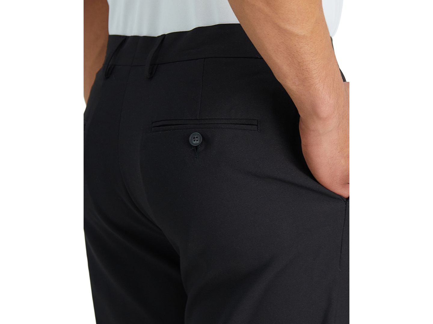 Мужские брюки Haggar Premium Comfort Stretch Classic-Fit Solid Flat Front Dress Pants, цвет: Чёрный — фото 5