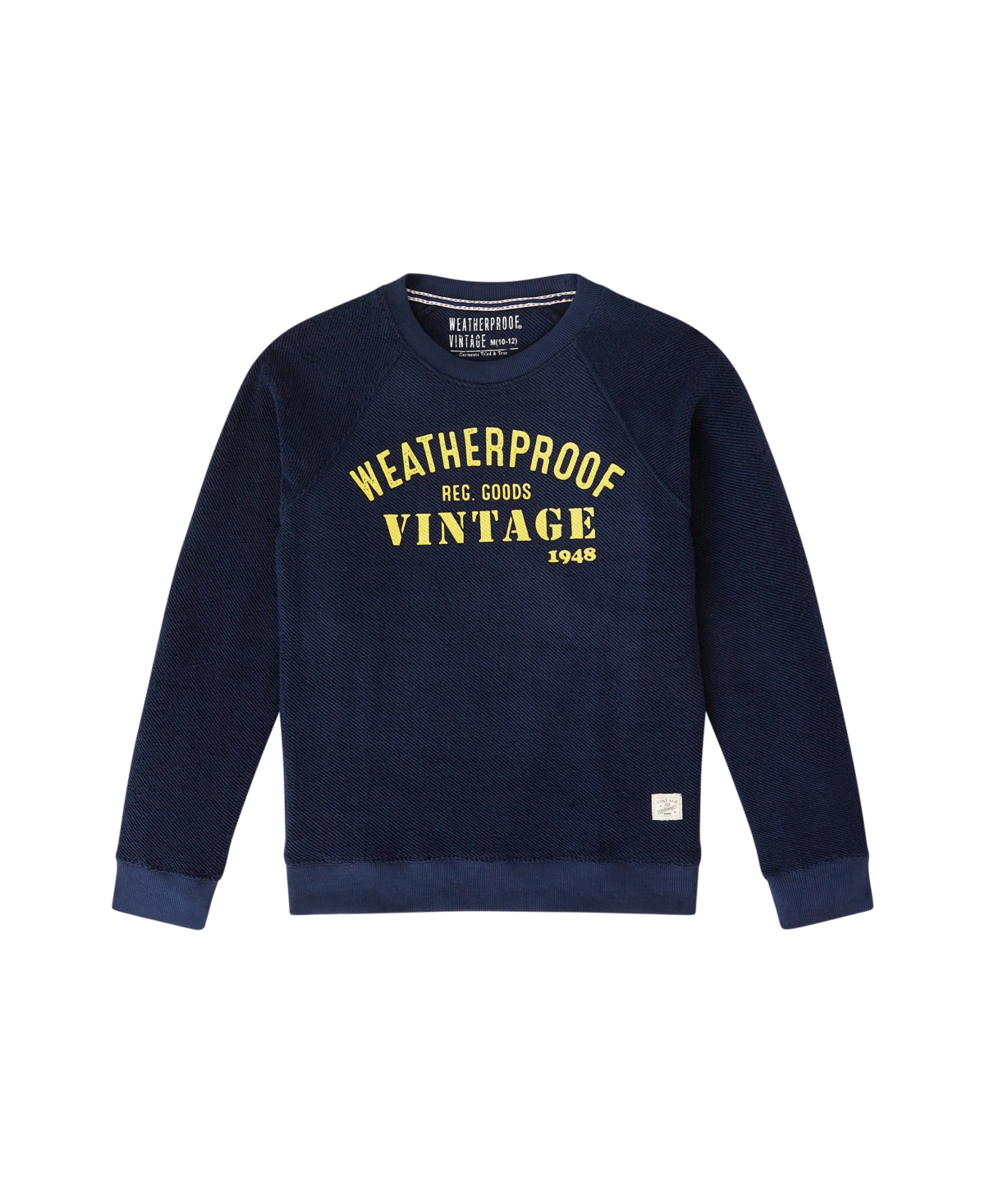 Weatherproof Vintage Kids' Big Boys French Terry Raglan Crew Neck Sweater In Dress Blue