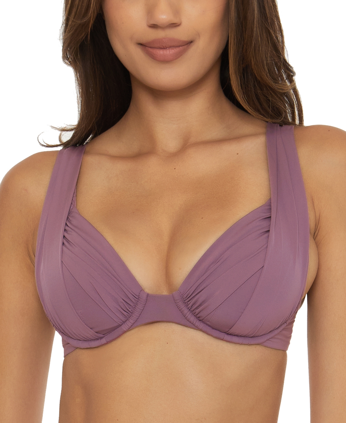 Becca Women's Color Coder Convertible Underwire Bikini Top In Fig