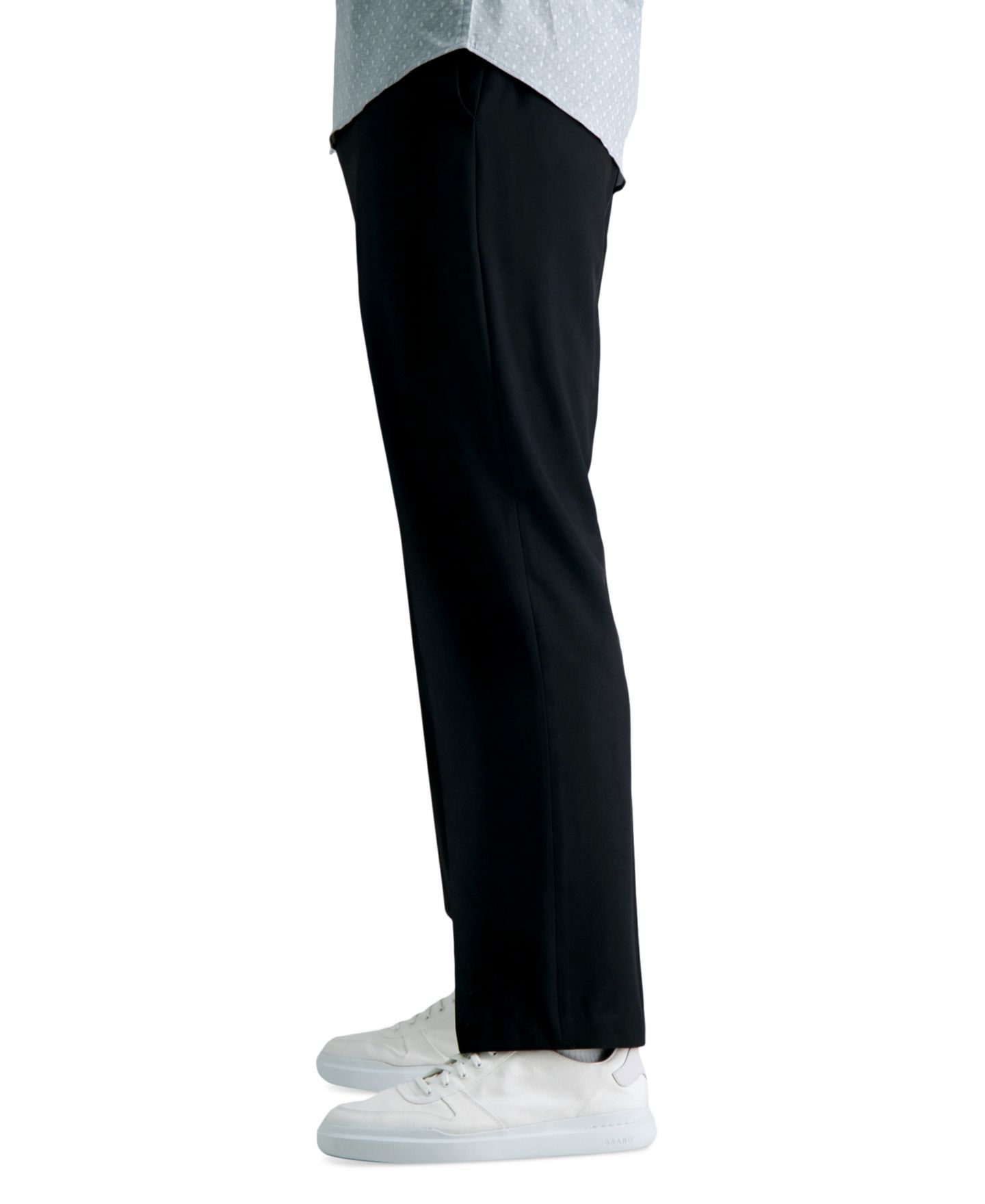 Мужские брюки Haggar Big & Tall Premium Comfort Stretch Classic-Fit Solid Flat Front Dress Pants, цвет: Чёрный — фото 3