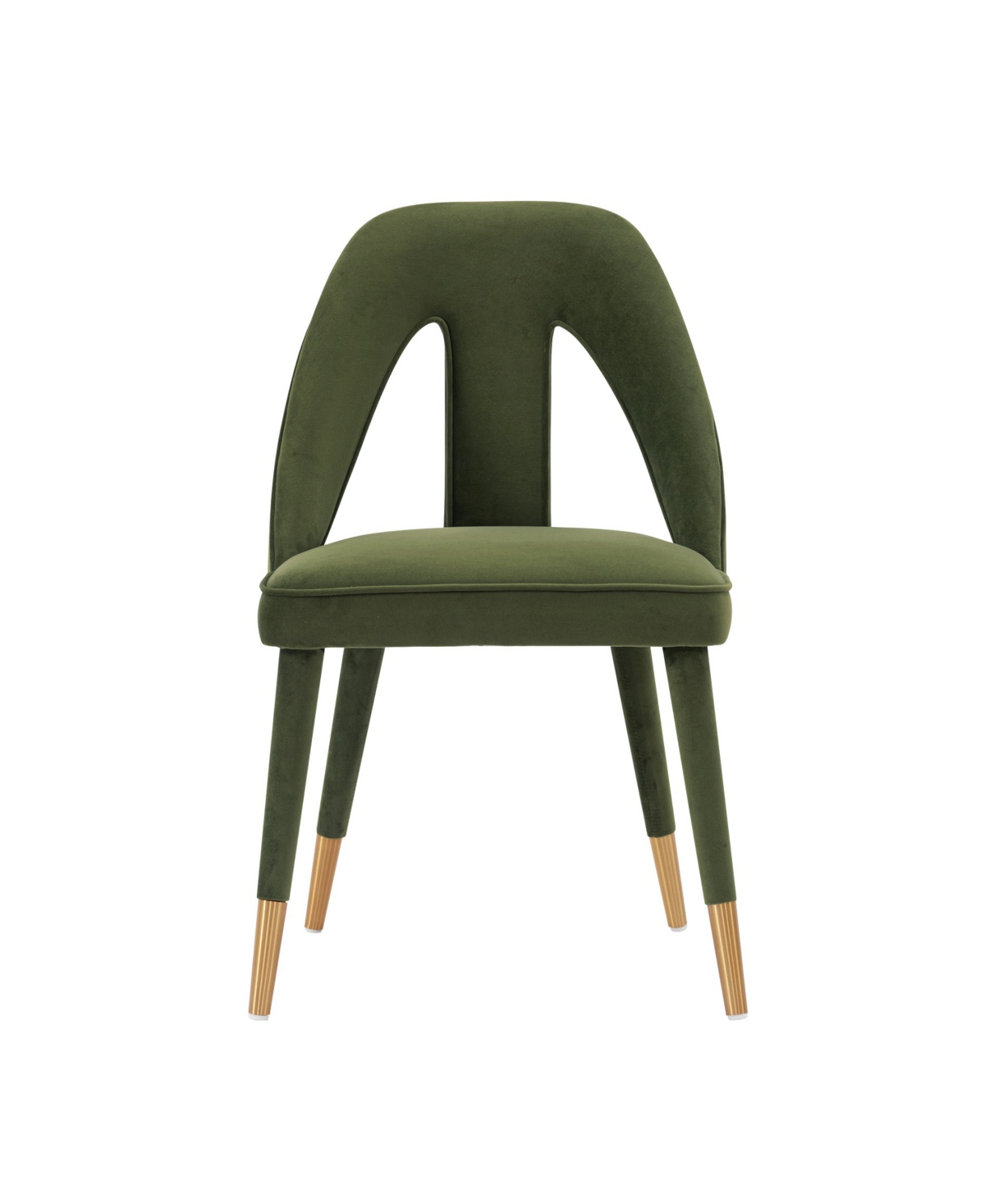 Manhattan Comfort Neda 20.87" Wide Velvet Upholstered Dining Chair In Olive Green