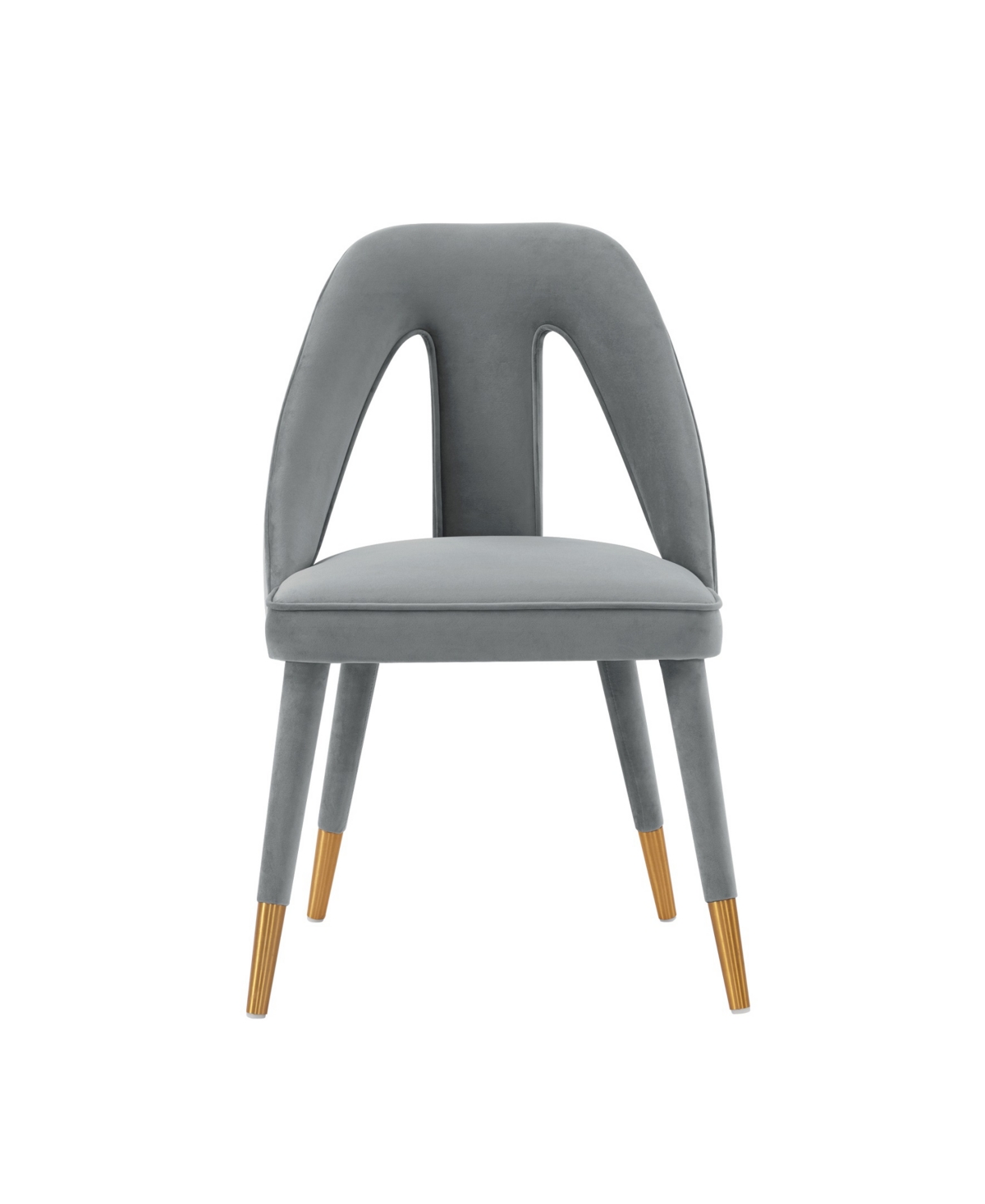 Manhattan Comfort Neda 20.87" Wide Velvet Upholstered Dining Chair In Gray