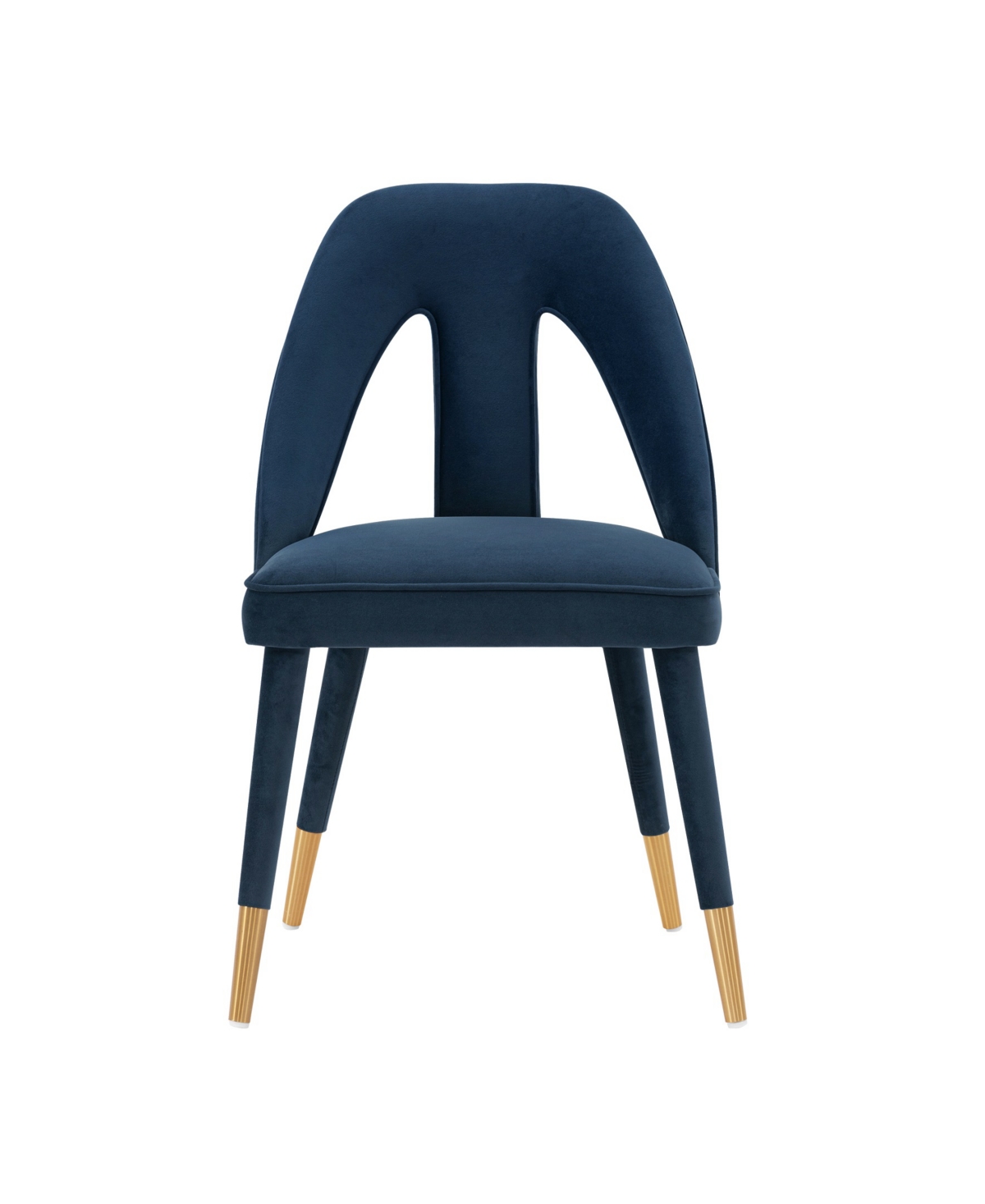 Manhattan Comfort Neda 20.87" Wide Velvet Upholstered Dining Chair In Midnight Blue