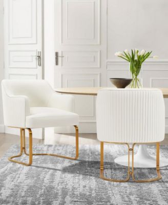 Raya 2-Piece Leatherette Upholstered Dining Armchair Set