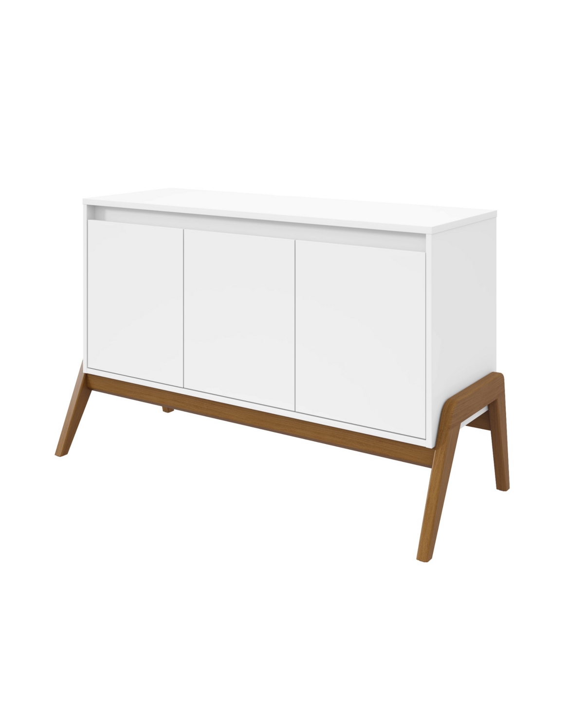 Manhattan Comfort Gales 48.50" Medium Density Fiberboard 4-shelf Sideboard In Matte White