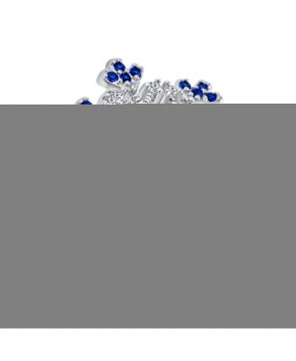 Winter Holiday Christmas Statement 2 Tone Blue Clear Cubic Zirconia Flower Snowflake CZ Ring Cocktail Sterling Silver