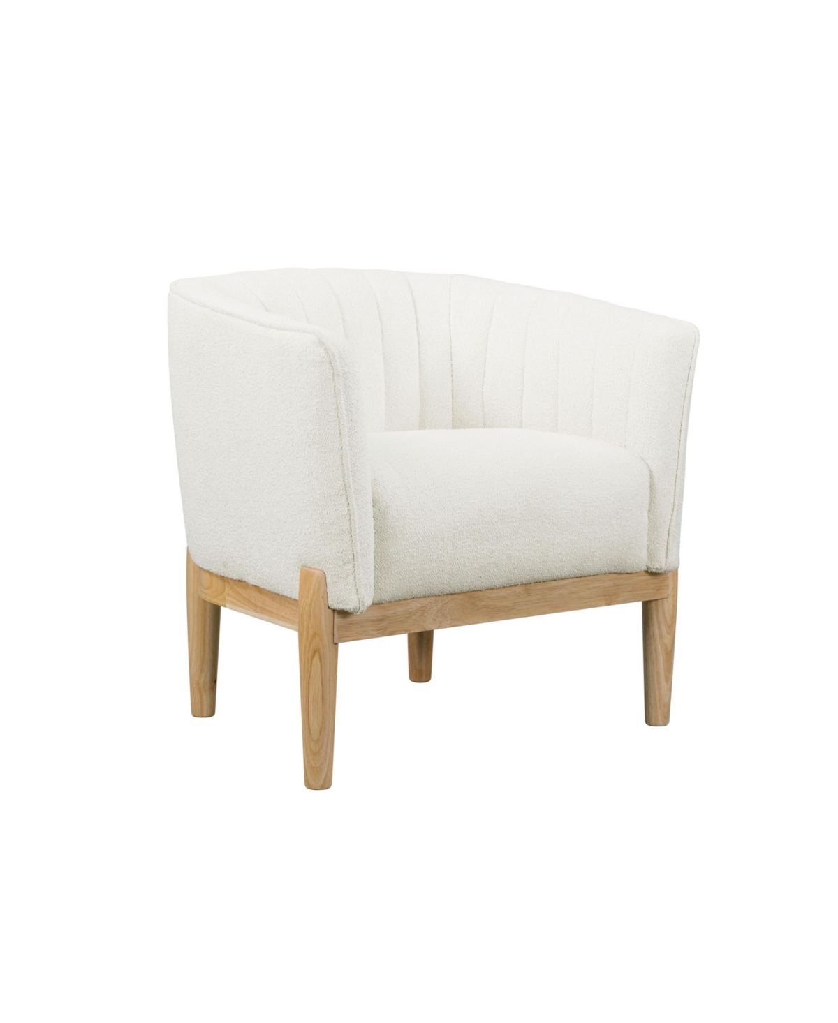 Shop Lifestyle Solutions 30.7" Boucle Catriona Accent Chair In Ivory