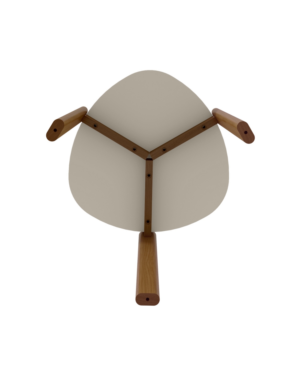 Manhattan Comfort Gales Medium Density Fiberboard Mid-Century Modern Triangle End Table