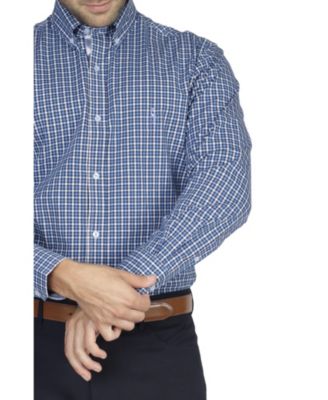 Chemise Homme TailorByrd à Manches Longues - Coton Bleu Imprimé - Taille L Neuve