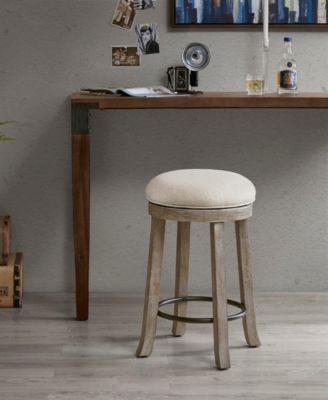19.25" Oaktown Wide Wood Swivel Counter Stool