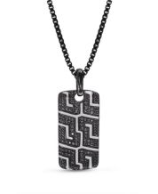 Men's 3-1/2 Ct. T.W. Black Diamond Necklace in Sterling Silver with Black Ruthenium - 20