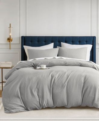 Mina Waffle Textured 3-Pc. Duvet Cover Set, Full/Queen