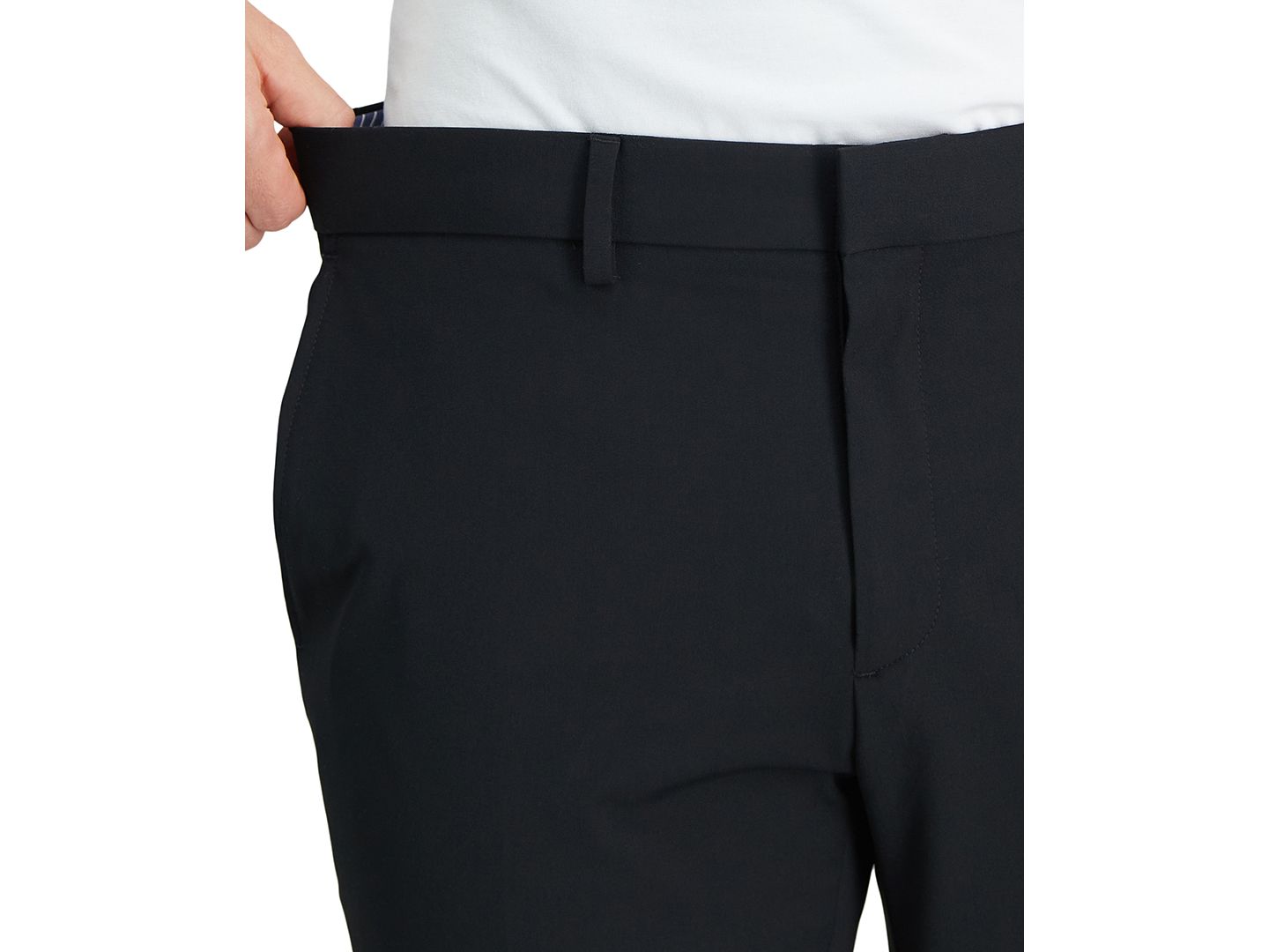 Мужские брюки Haggar JMH 4 Way Stretch Slim Fit Flat Front Suit Pant, цвет: Чёрный — фото 5