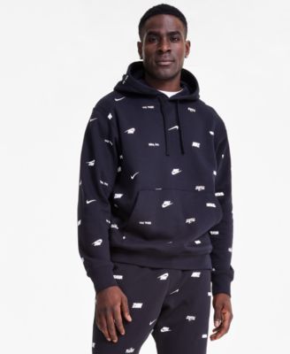 Nike sportswear club fleece men's printed pullover hoodi sale