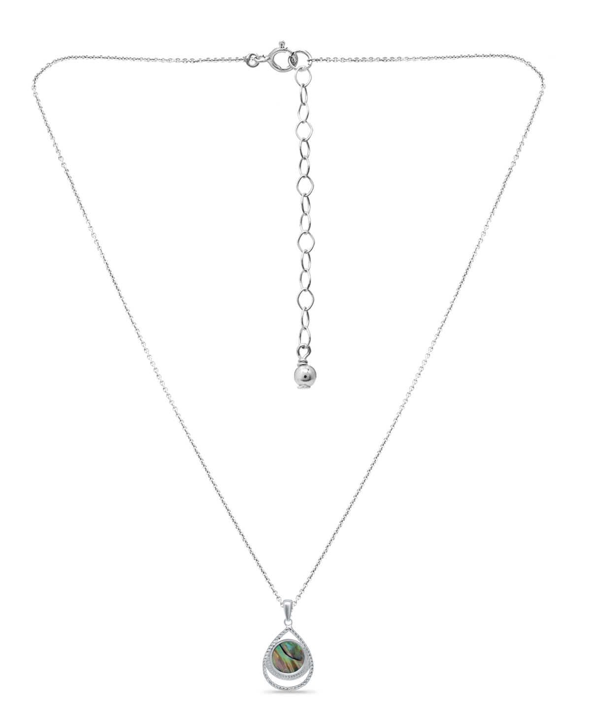 MACY'S ABALONE INLAY CENTER PENDANT NECKLACE 