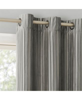 Cascade Pleated Velvet Blackout Grommet Curtain Panel
