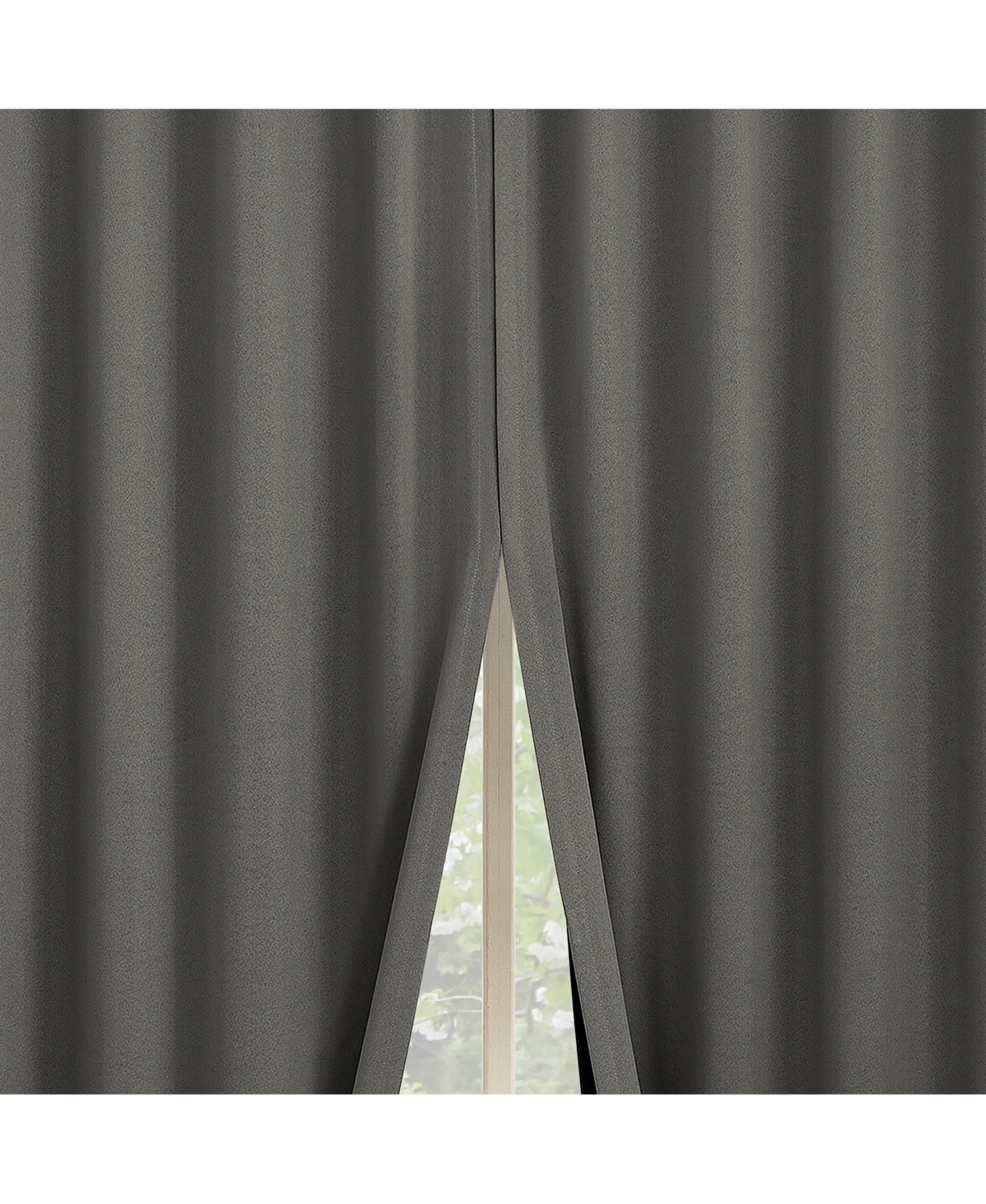 Aria Magnetic Closure Theater Grade 100% Blackout Back Tab Curtain Panel Pair - Gray