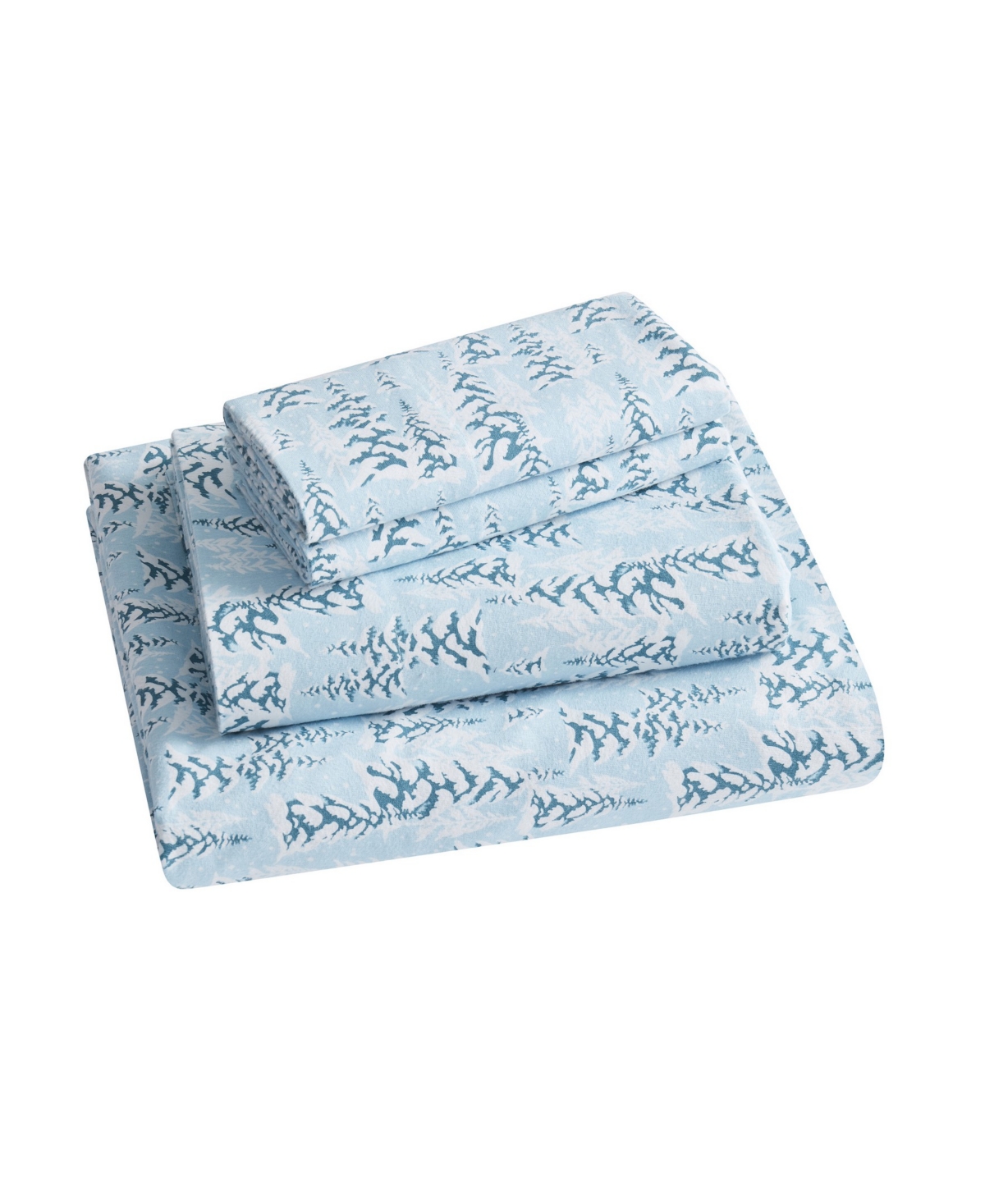 Shop Bearpaw Winter Trees 100% Cotton Flannel 4-pc. Sheet Set, Full In Blue