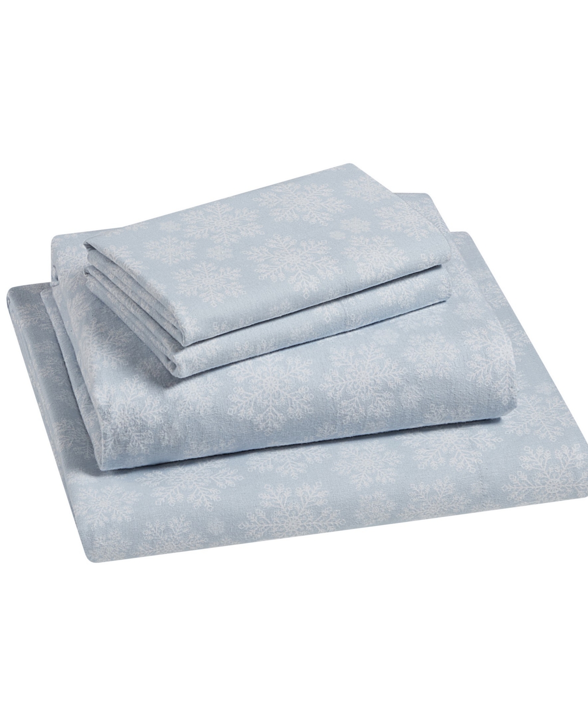 Shop Tahari Home Snowflake 100% Cotton Flannel 4-pc. Sheet Set, King In Blue