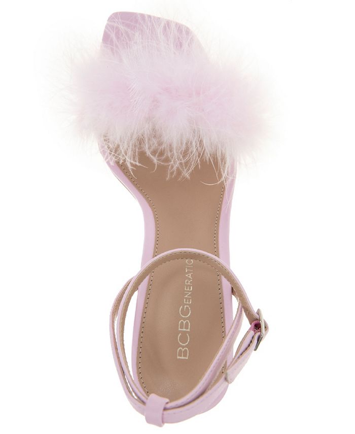 BCBGeneration Women's Relby Feathered High-Heel Two-Piece Dress Sandals ...
