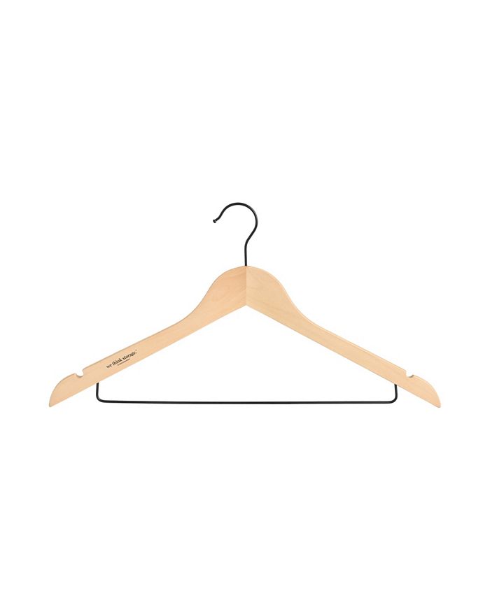 WeThinkStorage Pack of 20 Slim Wood Hangers with Lower Bar Macy's