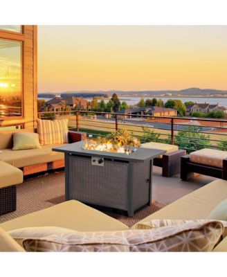 43" Propane Gas Fire Pit Table w/ Wind Guard, CSA Certification