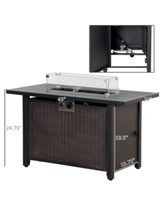 43" Propane Gas Fire Pit Table w/ Wind Guard, CSA Certification