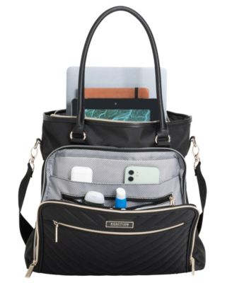Chelsea Softside Chevron Expandable 2pc 20" Carry-On Luggage + Matching 15" Laptop Tote Set