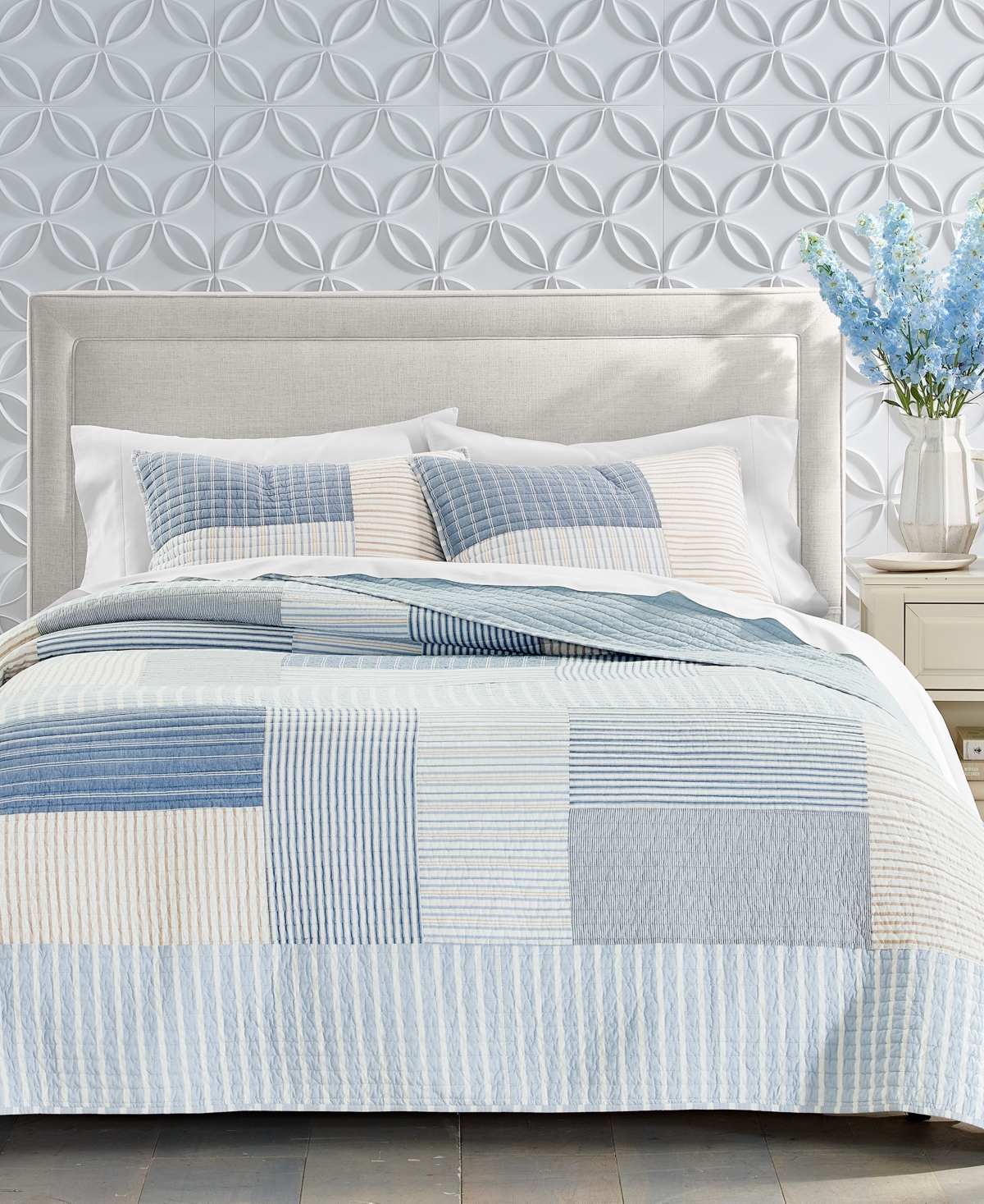 Charter Club Seaside Patchwork 2-pc. Quilt Set, Twin, Exclusively At Macy's In Blue